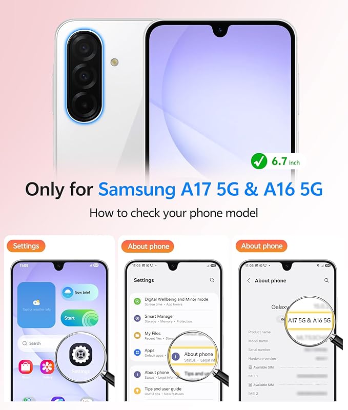 FNTCASE for Galaxy A17/A16 5G Phone Case: for Samsung A17 Cases Matte - Image 2