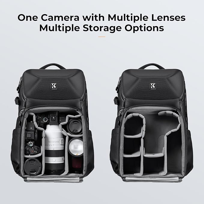 K&F CONCEPT Camera Backpack Hard Shell 20L Photography Camera Bag Hardshell Case - Image 3