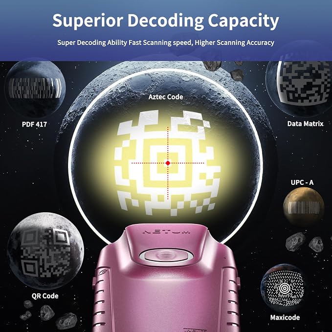 NETUM Bluetooth 2D Barcode Scanner, 3-in-1 Small Portable QR Bar Code Reader - Image 3