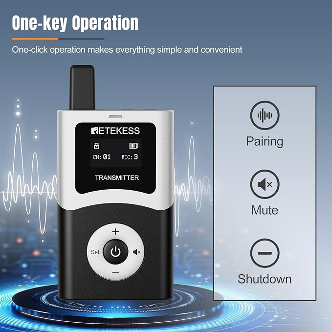 Retekess T130U Whisper Tour Guide System, Tour Guide Microphone and Speaker - Image 5