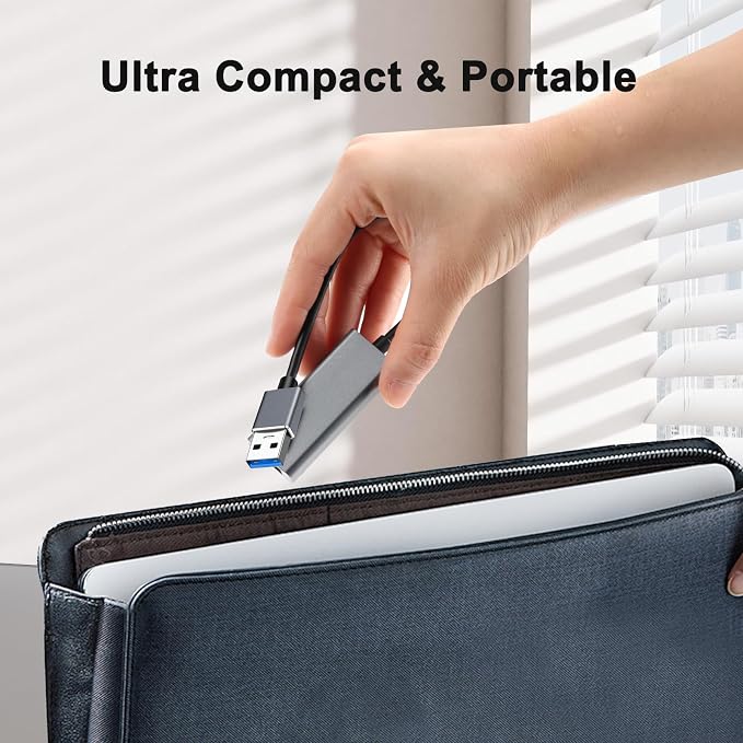 USB to Ethernet Adapter, Portable 1-Gigabit Network Hub, 10/100/1000 Mbps - Image 6