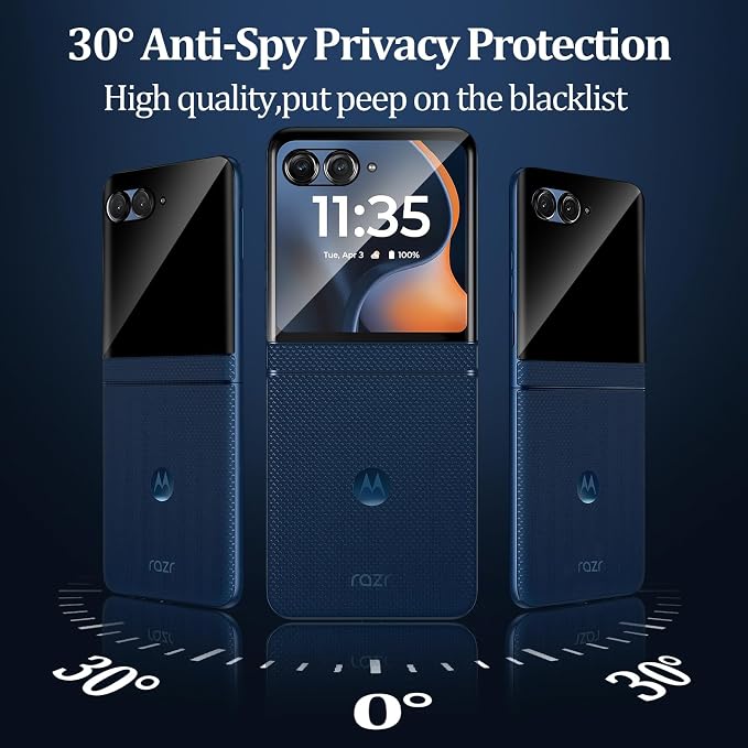 3+3 Pack for Motorola Razr 2026/2025/2024 Front Privacy Screen Protector + - Image 5