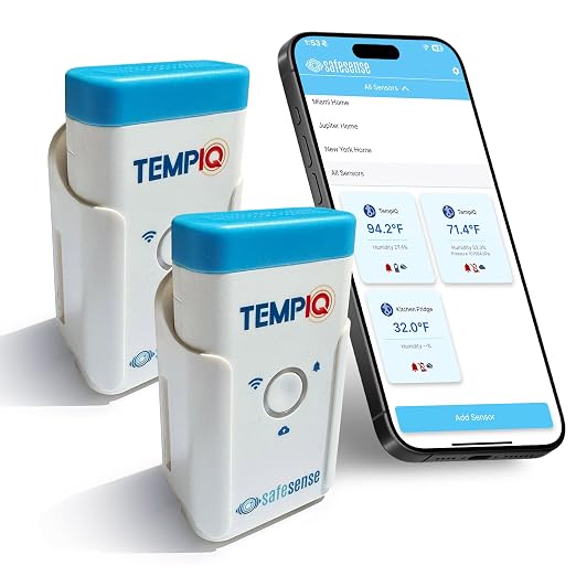 TEMPIQ Remote WiFi 2-Pack Temperature & Humidity Sensor by SAFESENSE