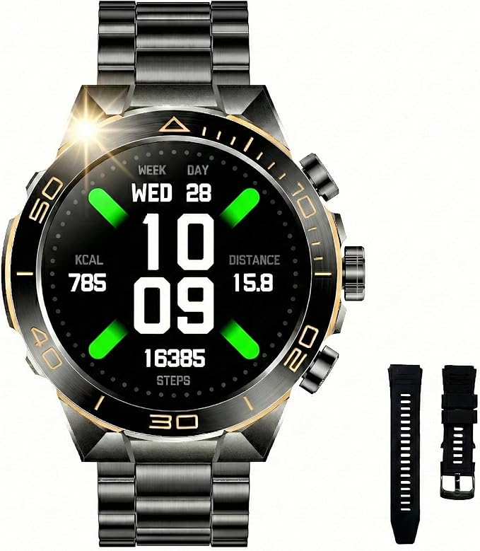SOUYIE Men's Smart Watch with Bluetooth Call, 1.43" AMOLED Round Dial, Luxury by SOUYIE
