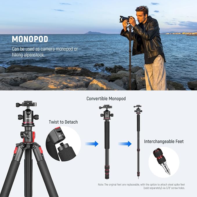 NEEWER 79 inch Camera Tripod Monopod - Image 7