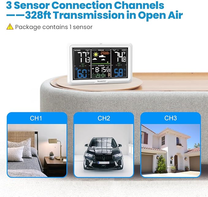 Newentor Weather Station Wireless Indoor Outdoor, Indoor Outdoor Thermometer - Image 6