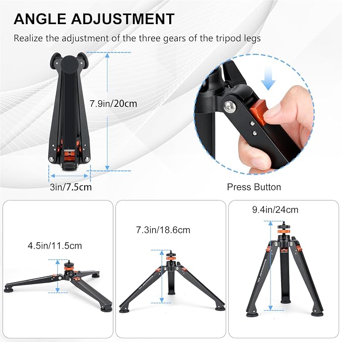 Koolehaoda Mini Tripod Base for Monopods, Aluminum Desktop Tripod | Universal - Image 4