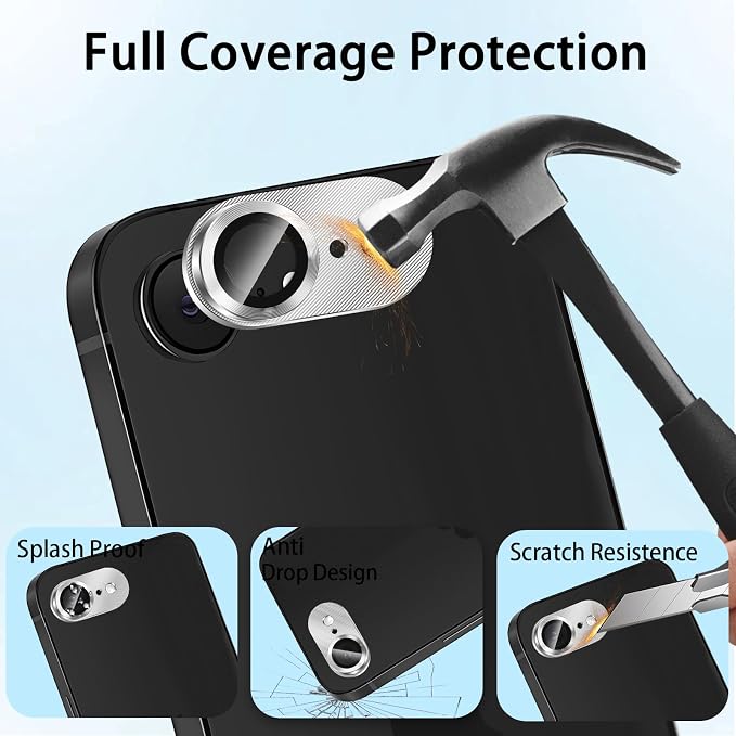 Camera Lens Protector for iPhone 17e / iPhone 16e, Aluminum Alloy Sapphire - Image 7