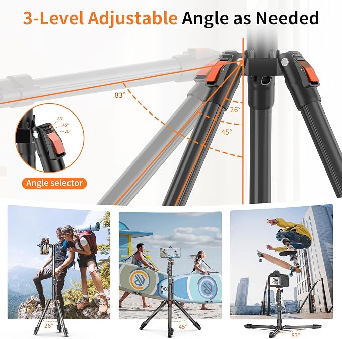 XXZU 75" Camera Tripod, Tripod For Camera Phone - Image 2