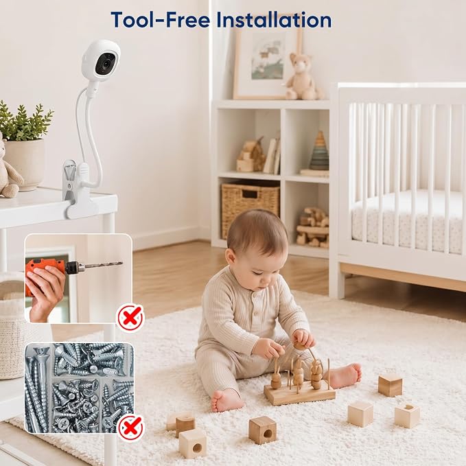 Baby Monitor Stand for Nanit Pro/Plus, Flexible Gooseneck Clip Mount - Image 7