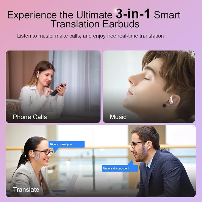 AI Translation Earbuds Real Time, 164 Language Translator Earbud 3-in-1 - Image 4
