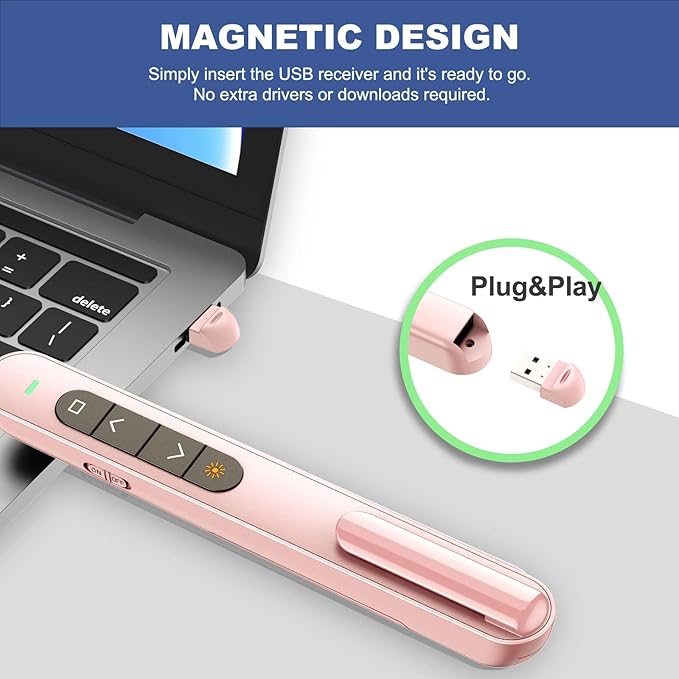 QUI Presentation Clicker with Volume Control, 2.4GHz USB Wireless Presenter - Image 4