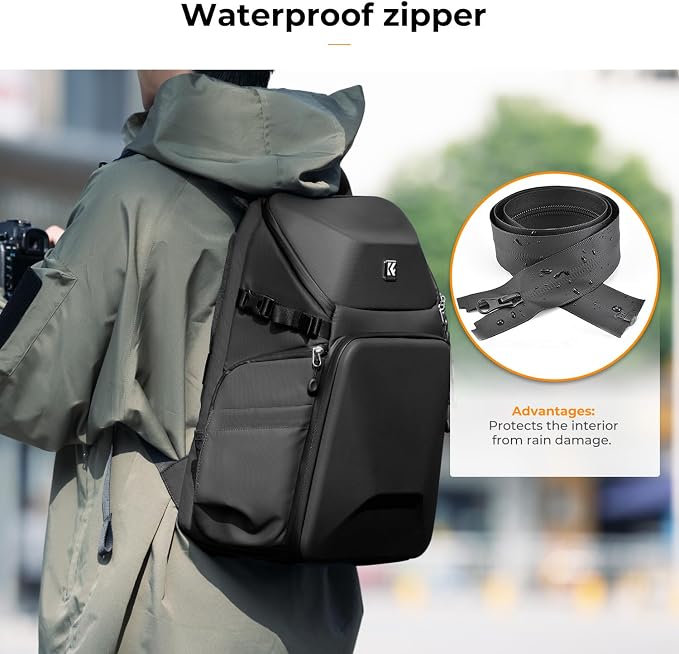 K&F CONCEPT Camera Backpack Hard Shell 20L Photography Camera Bag Hardshell Case - Image 5