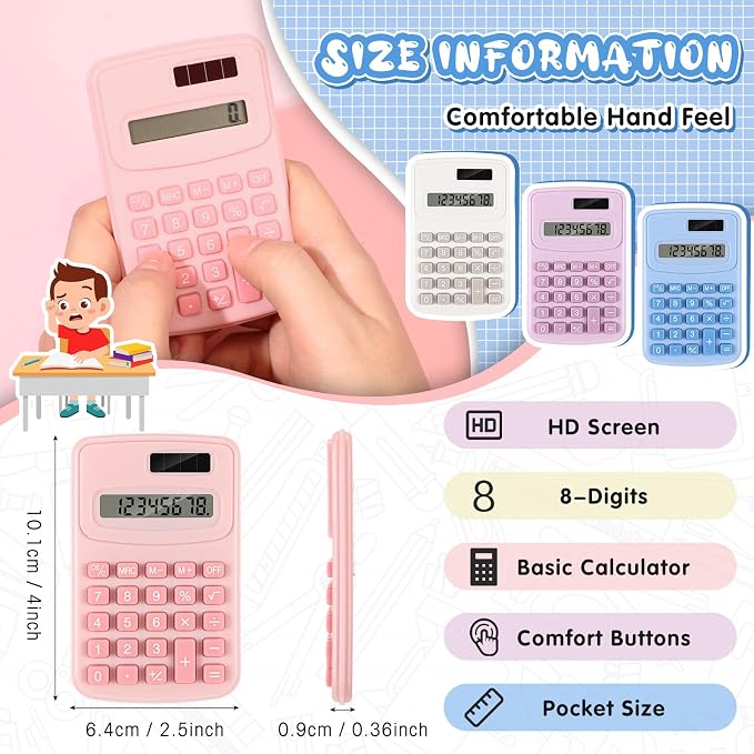 LEIFIDE 24 Pack Pocket Calculator Small Bulk Basic 4 Function Calculator 8 - Image 3