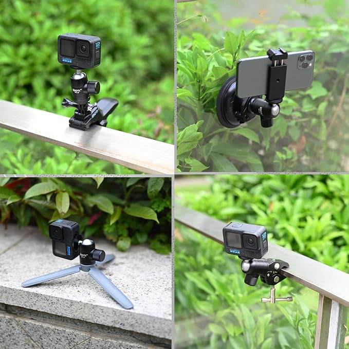 SIOTI Mini Tripod Ball Head, Swivel Mini Ball Head, Panoramic 360° Vertical Pan - Image 2