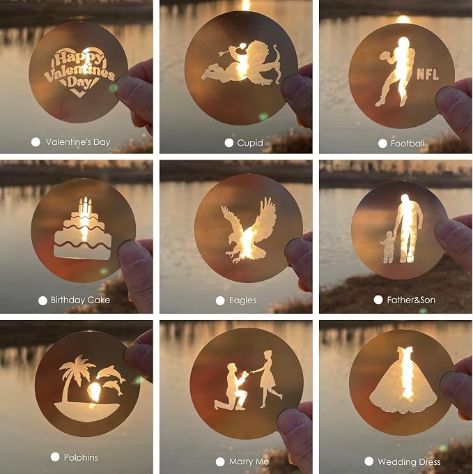 20Pcs Unique Round Gobos Kit for Optical Snoot, 66mm/2.6in Metal Plate Patterns - Image 2