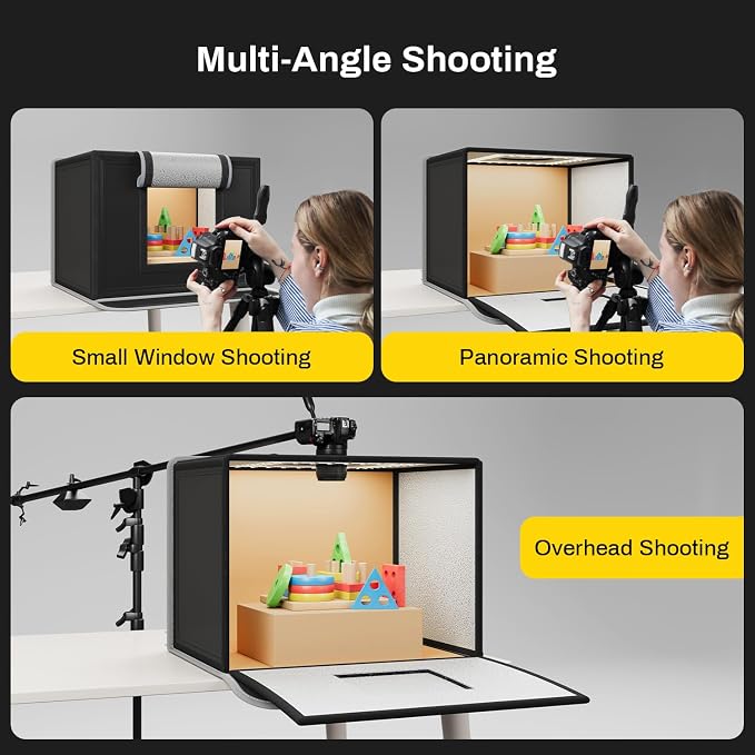 RALENO 16"x12" Photo Light Box Photography, 24W Foldable Photo Studio Light Box - Image 5