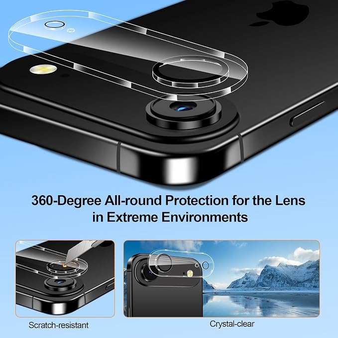 QHOHQ 3 Pack Screen Protector for iPhone Air + 3 Pack Camera Lens Protector - Image 8