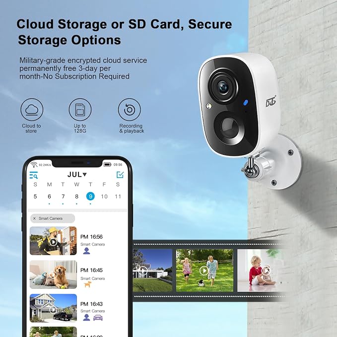 DCT 2Pcs Security Camera Wireless Outdoor, Battery Powered WiFi Surveillance - Image 5