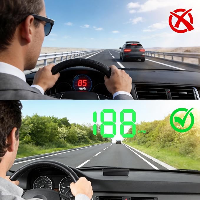 Amiss Heads Up Display for Cars, Digital HUD Speedometer for Automotive - Image 3