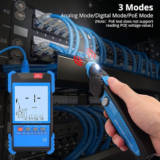 Network Cable Tester with NCV, Poe Cable Tracker Ethernet Cable Finder - Image 2