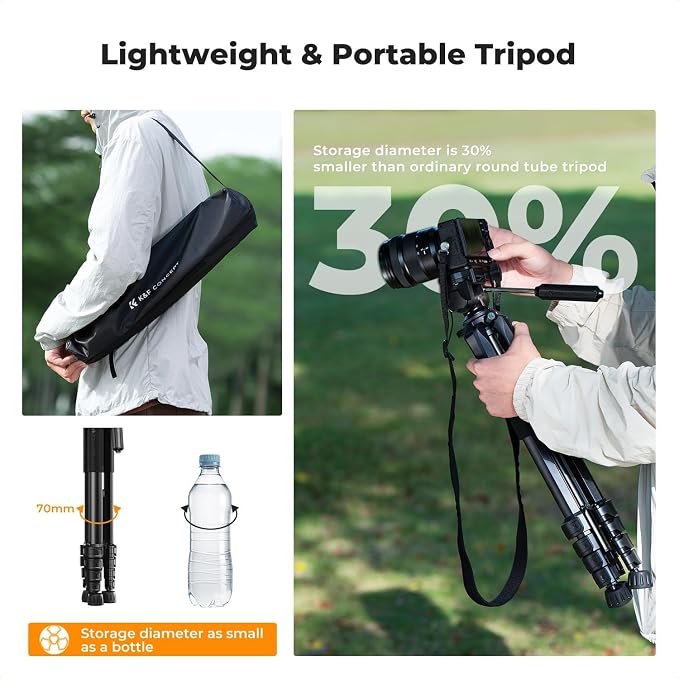 K&F CONCEPT Camera Tripod, Cellphone Clip - Image 3