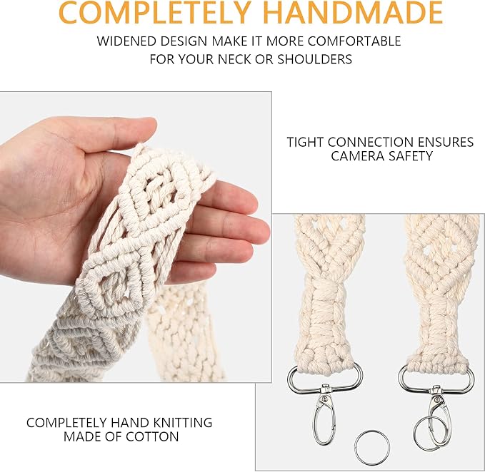 Weewooday Camera Strap for Photographers, 1.5" Soft Cotton Woven Camera Strap - Image 2