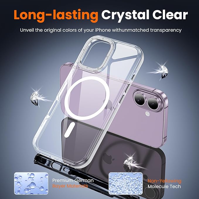 toushion 3 in 1 for iPhone 17 Case Clear Bumper, Fits MagSafe, Shockproof Guard - Image 5