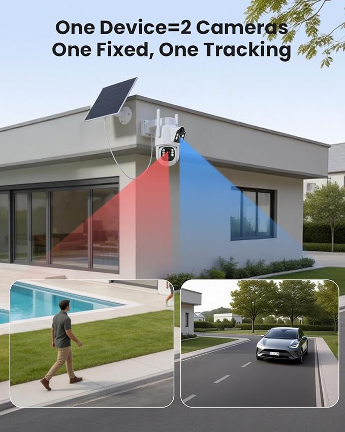 Hiseeu 4MP Dual Lens Wireless Solar Camera Outdoor - Image 3