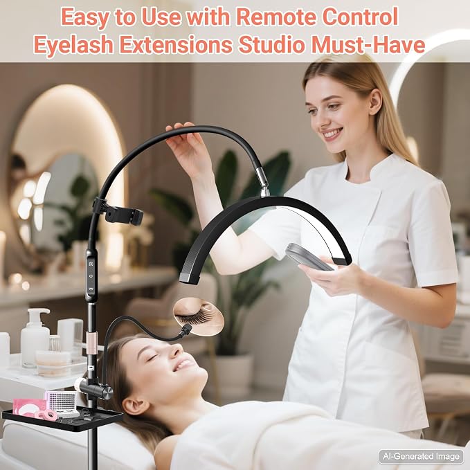 LIONVISON Half Moon Lash Light: 6500K LED Lamp Ring Light - Image 2