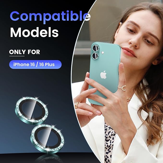 Tensea for iPhone 16 / iPhone 16 Plus Camera Lens Protector, 9H Tempered Glass - Image 2