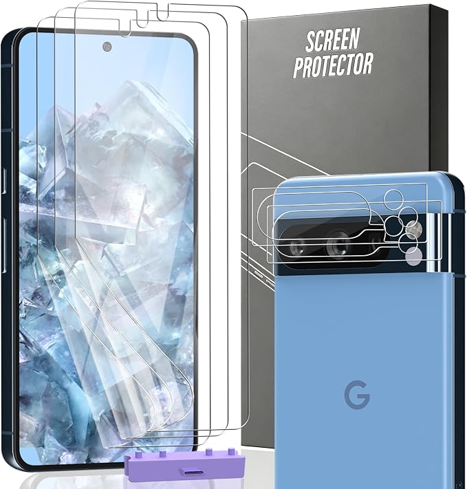 3+2 Pack Screen Protector for Google Pixel 8 Pro, 3 TPU Film by Unknown