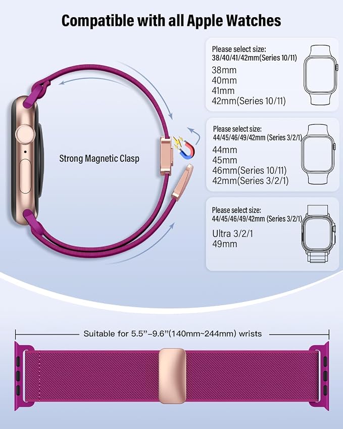 Stretchy Band Compatible with Apple Watch Bands 40mm 38mm 41mm 42mm 44mm 45mm - Image 2