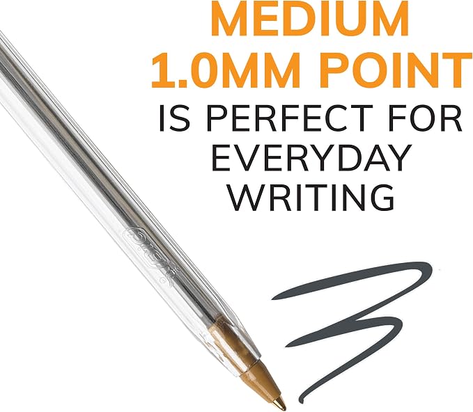 BIC Cristal Xtra Smooth Black Ballpoint Pens, Medium Point, 24-Count Pack - Image 2