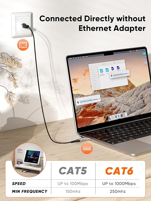 CableCreation USB to Ethernet Cable 10FT, USB to RJ45 Internet LAN Network Cable - Image 2