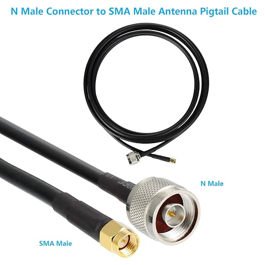 12ft N Male to SMA Male Cable, SMA to N Cable 50 ohm Ultra Low Loss KMR240 - Image 4