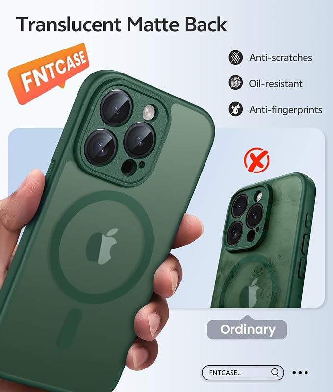 FNTCASE for iPhone 15 Pro Case: Translucent Matte Cases - Image 6