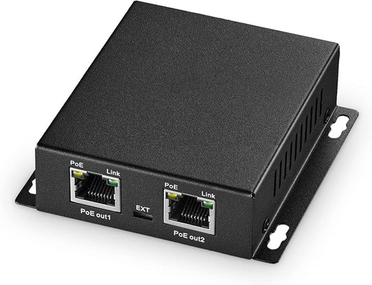 Binardat Gigabit PoE Extender Passthrough Switch, 1 in 2 Out, IEEE802.3af/at by Binardat