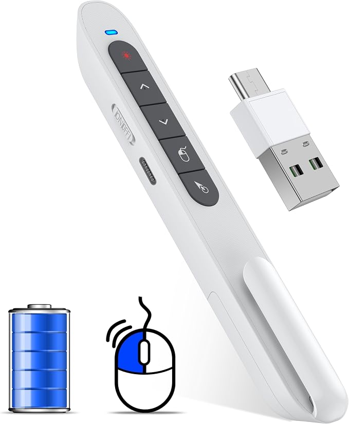 2 in 1 USB Type C Wireless Rechargeable Presenter Remote by TITIANCOOLPresenter