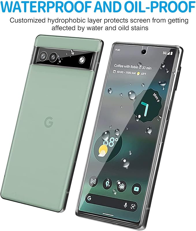 Glass Screen Protector for Google Pixel 6a 5G, 9H Tempered Glass, Fingerprint - Image 7