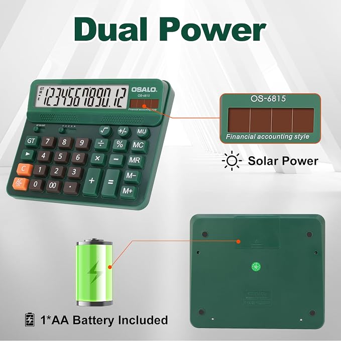 Pendancy Desk Calculator Large Display, 5in LCD 12-Digit, Large Button - Image 7