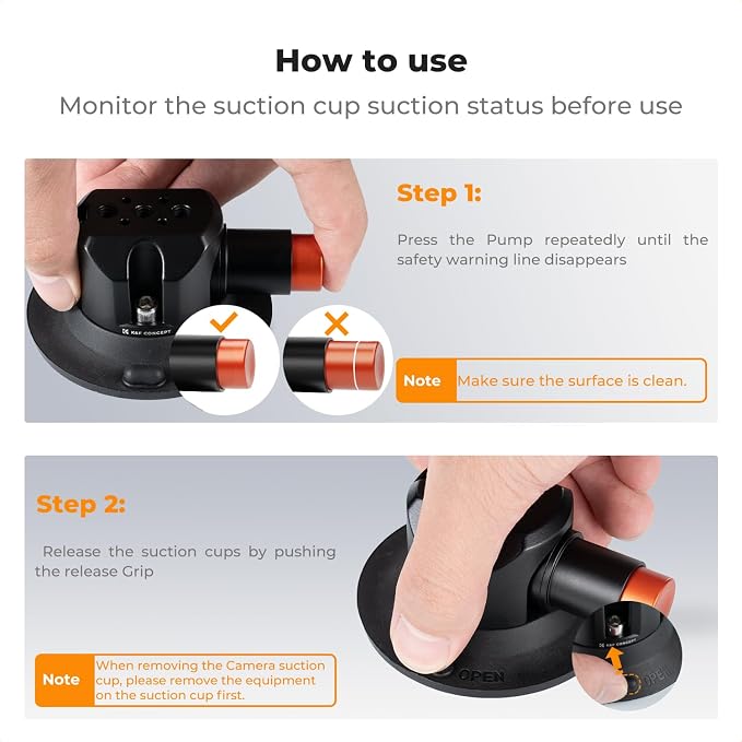 K&F CONCEPT 3" Suction Cup Mount - Image 6