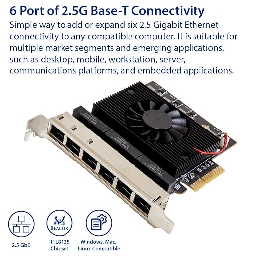 6 Port 2.5 Gigabit PCI-e x4 Ethernet Network Card - Image 2