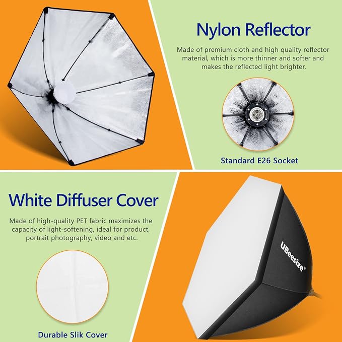 UBeesize Softbox Photography Lighting Kit, Continuous Lighting Kit - Image 2