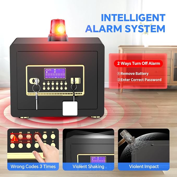 Home Safe with Digital Keypad & Alarm System - Image 5