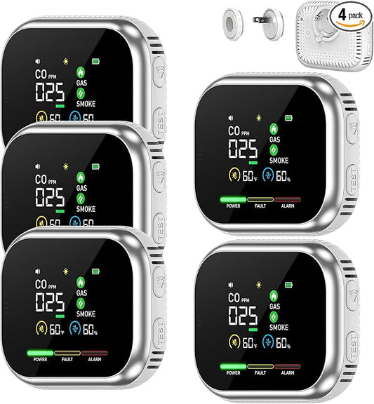 6 in 1 Indoor Air Quality Monitor, Portable Real-Time by WBQHEC