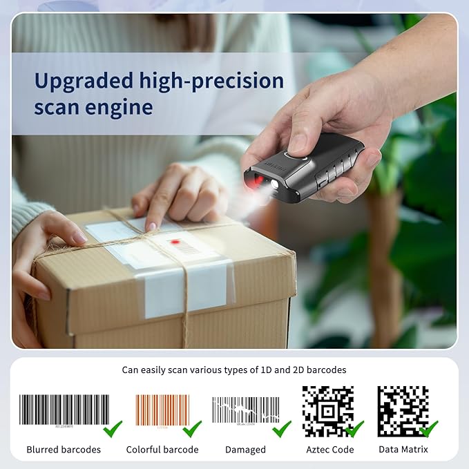 NETUM Bluetooth 2D Barcode Scanner, 3-in-1 Small Portable QR Bar Code Reader - Image 5