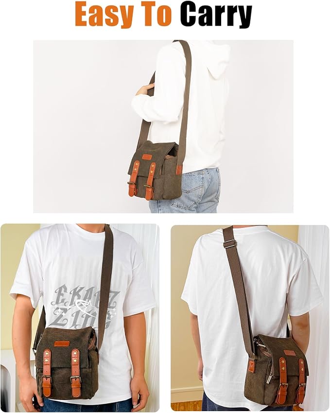 CADeN Compact Camera Bag Case Canvas Leather Trim Compatible - Image 5