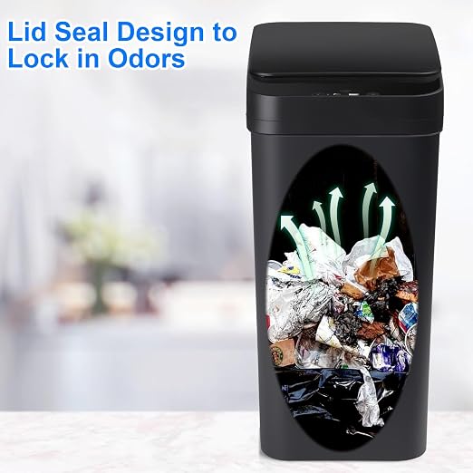 Anborry Bathroom Automatic Trash Can 2 Pack 2.2 Gallon Touchless Motion Sensor - Image 4