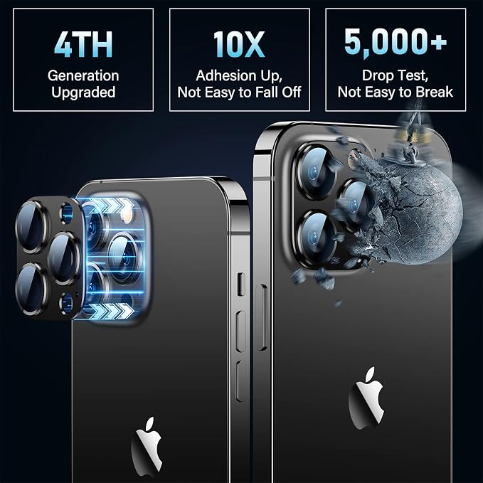 Uyiton for iPhone 12 Pro Max Camera Lens Protector, 9H Tempered Glass Camera - Image 2